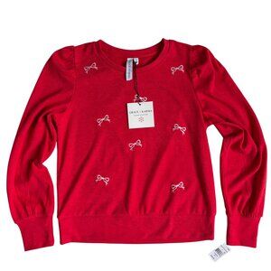 NWT Grace + Karma Holiday Bow Sweatshirt (Red with White Bows) - Size Small